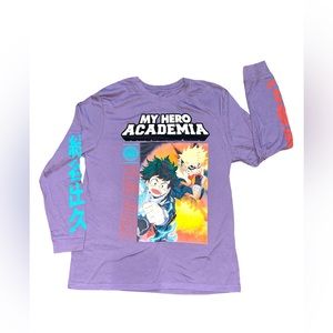 My Hero Academia LS M purple graphic tee
